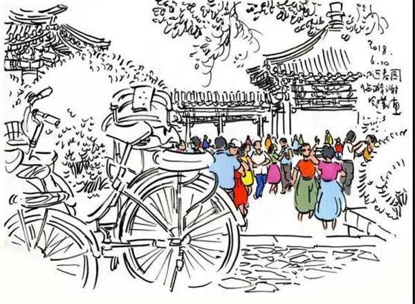 晗亭和临漪榭前低平的地面， 形成露天的舞池，