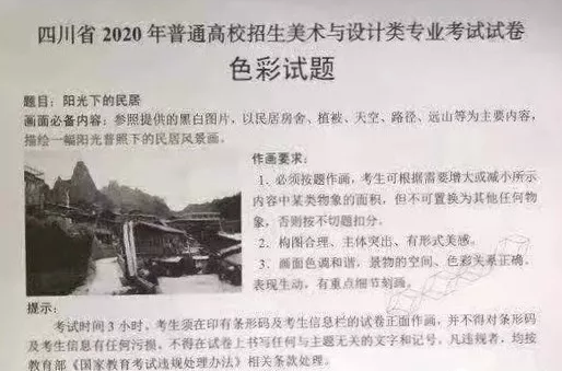 四川省2020年美术联考色彩考题